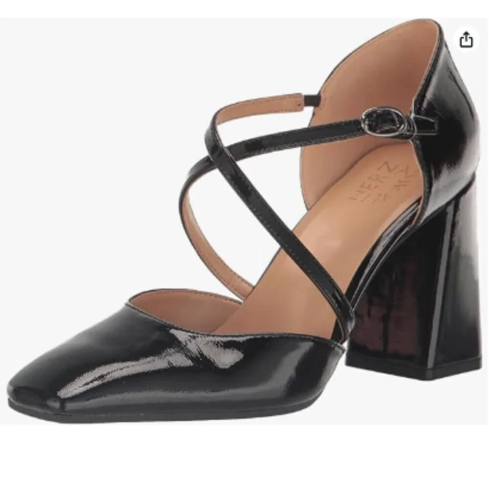 Naturalizer Women's Leesha Strappy Closed Toe Block Heel Pump